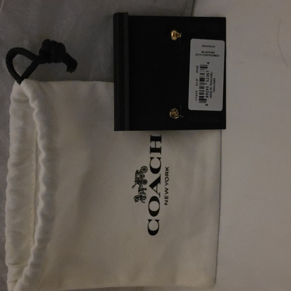 NWT Coach Gold And White Cuff Earrings With Dusty - Picture 2 of 2